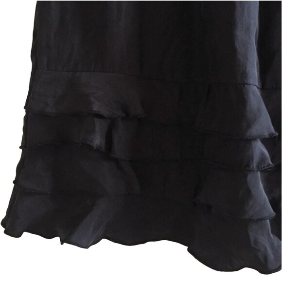 Urban Outfitters Black Silk Ruffled Mini Skirt Women's Size Medium Excellent ver - Picture 2 of 3